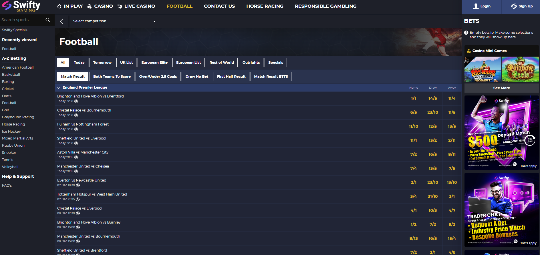 Swifty Gaming Sportsbook